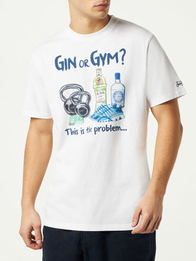 T-shirt da uomo in cotone con stampa Gin o Gym