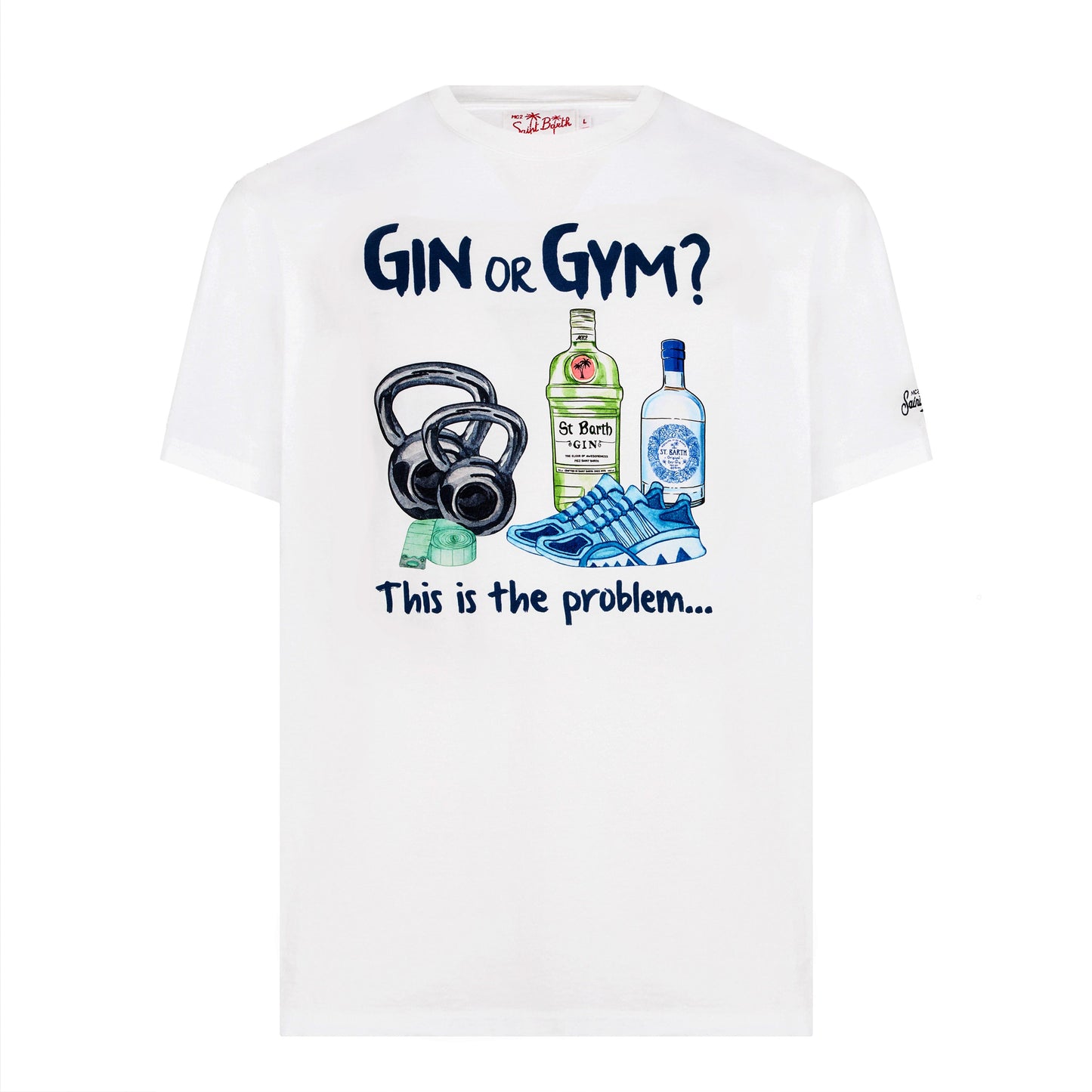 T-shirt da uomo in cotone con stampa Gin o Gym