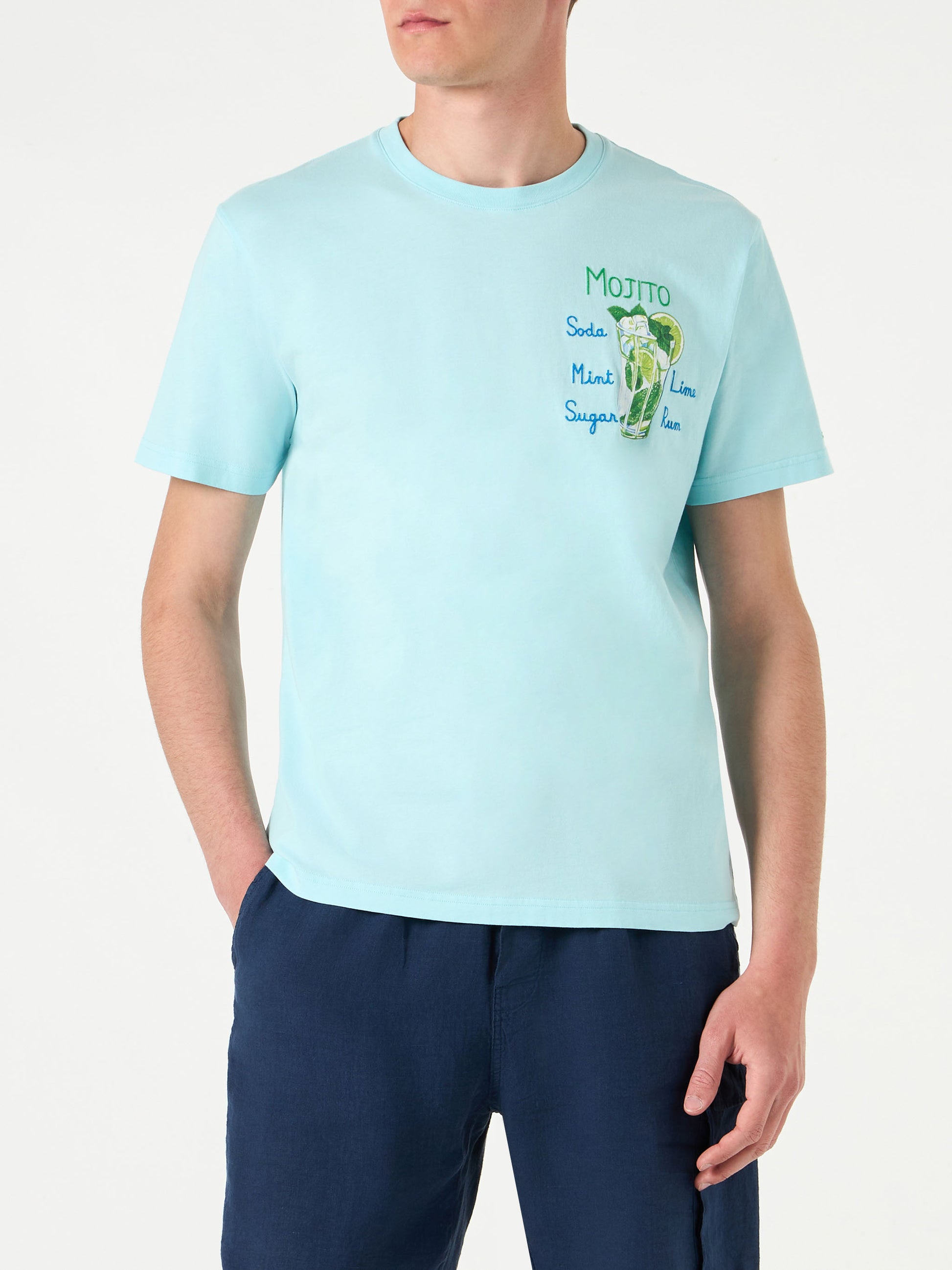 Man cotton t-shirt with Mojito embroidery - MC2 Saint Barth