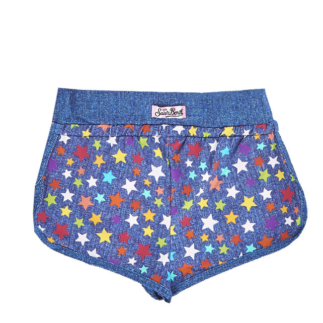 Rainbow stars shorts for girl - MC2 Saint Barth