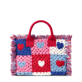 Colette handbag with crochet heart patches - MC2 Saint Barth