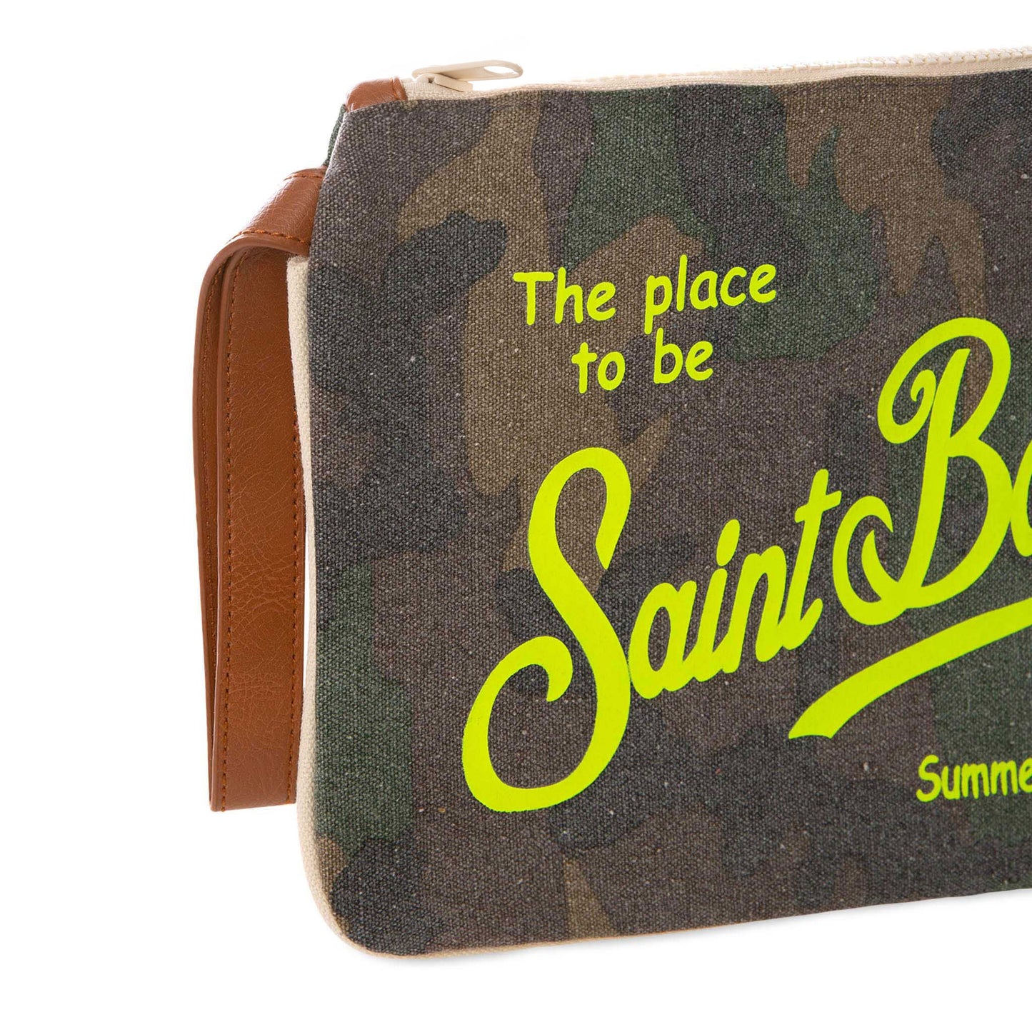 Parisienne canvas pochette with camouflage print