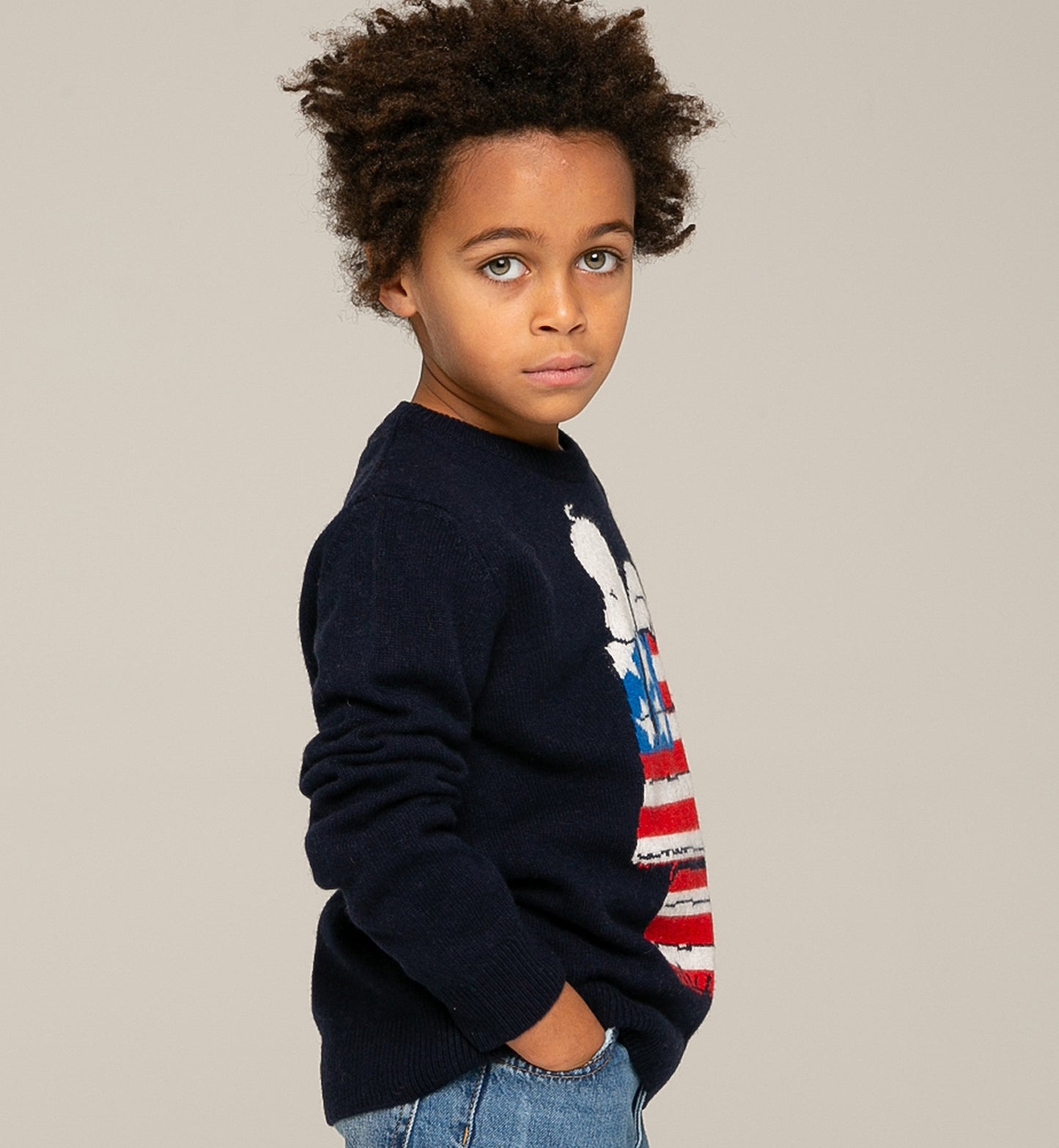 Kid sweater with Snoopy jacquard print | Peanuts™ Special Edition