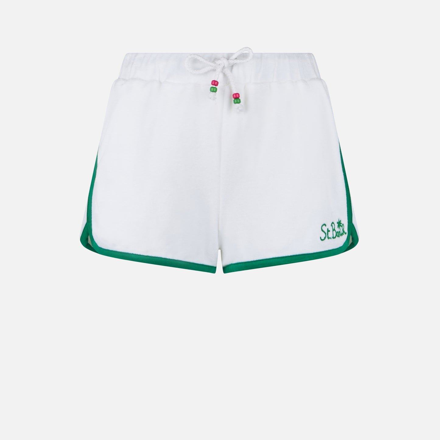 Kurze Hose aus Frottee-Baumwolle mit Paspelierung
