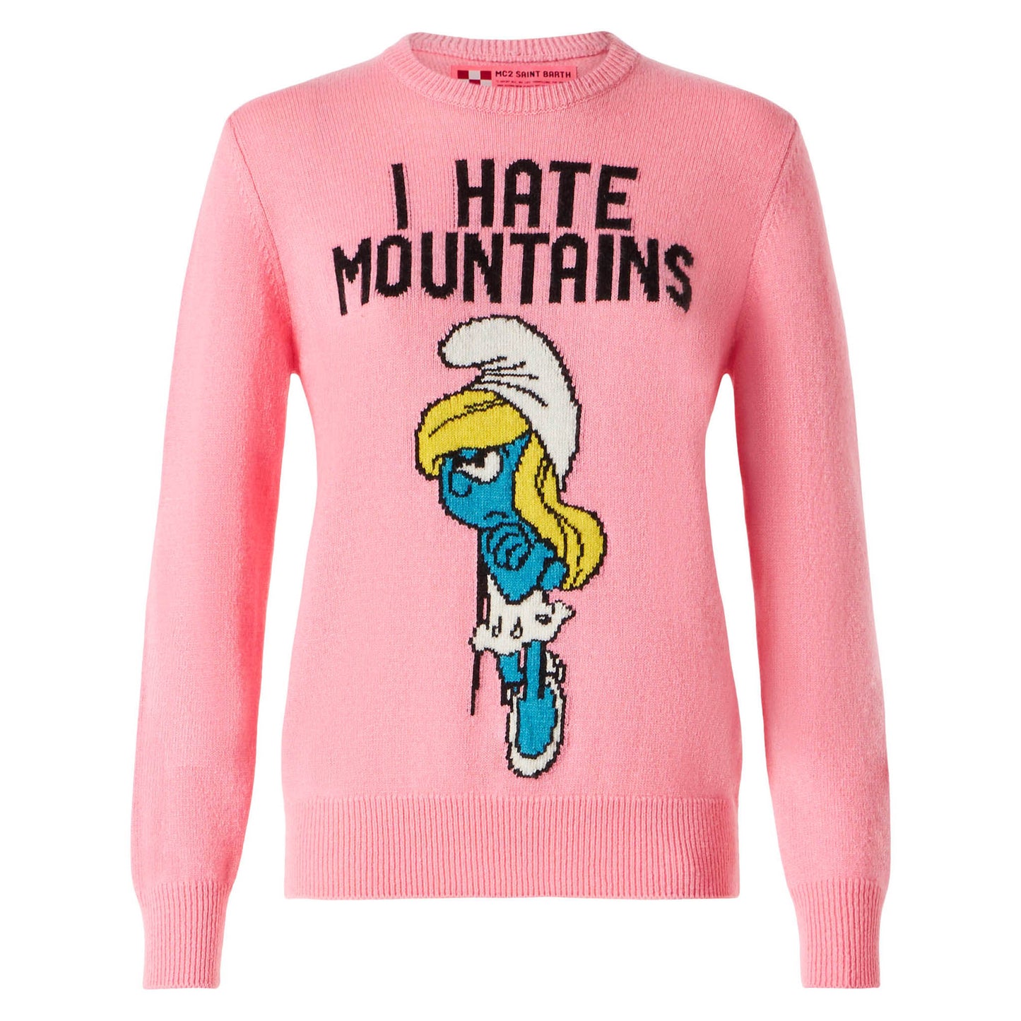 Woman pink sweater I hate Mountains Smurfette | ©PEYO SPECIAL EDITION