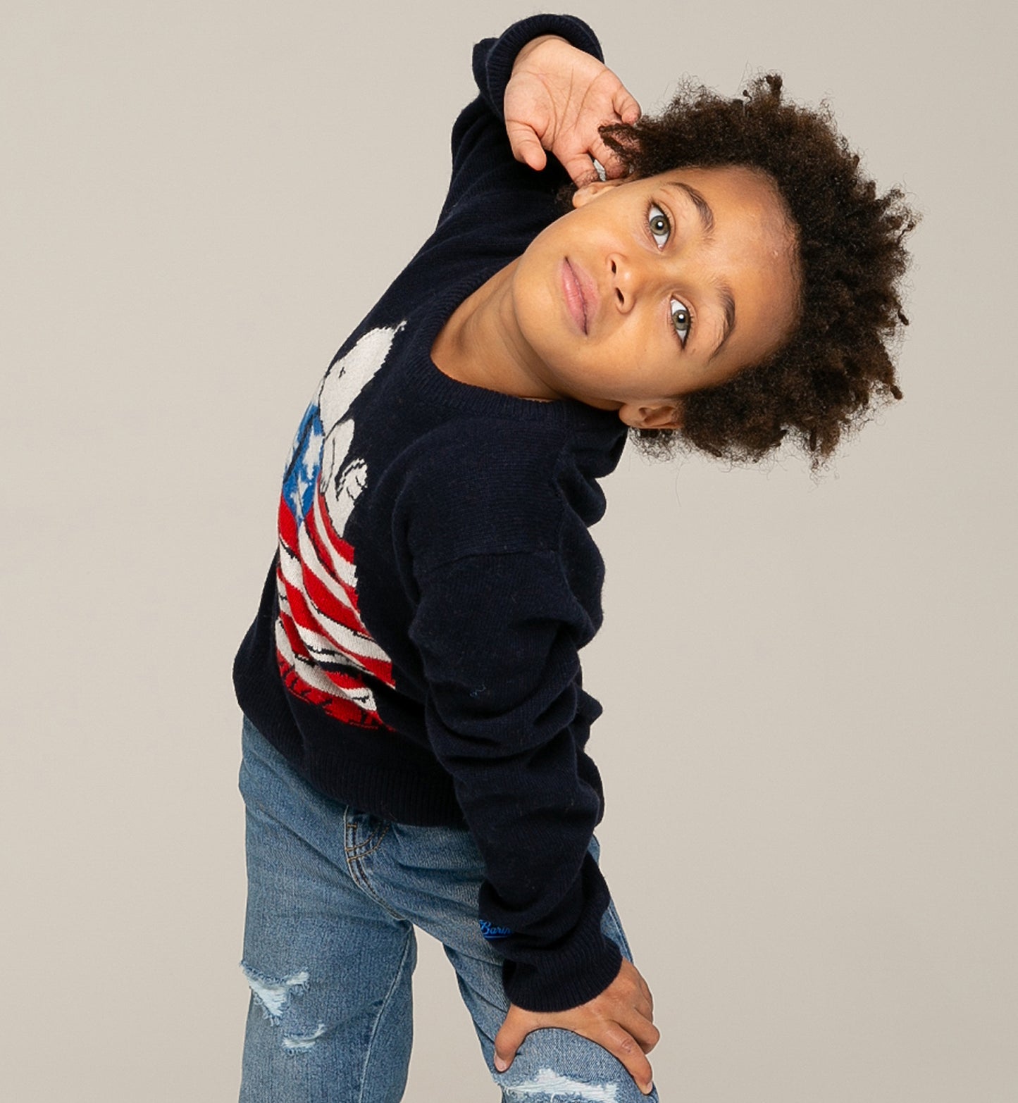 Kid sweater with Snoopy jacquard print | Peanuts™ Special Edition