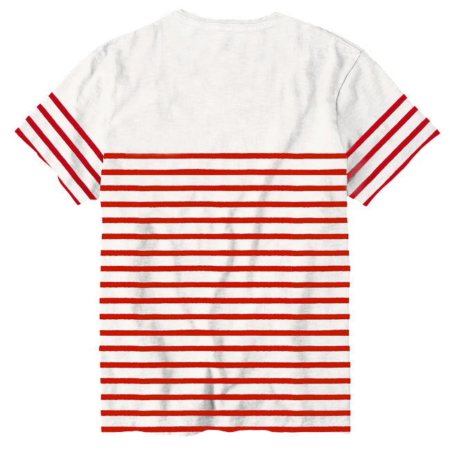 Embroidered cotton t-shirt red striped - MC2 Saint Barth
