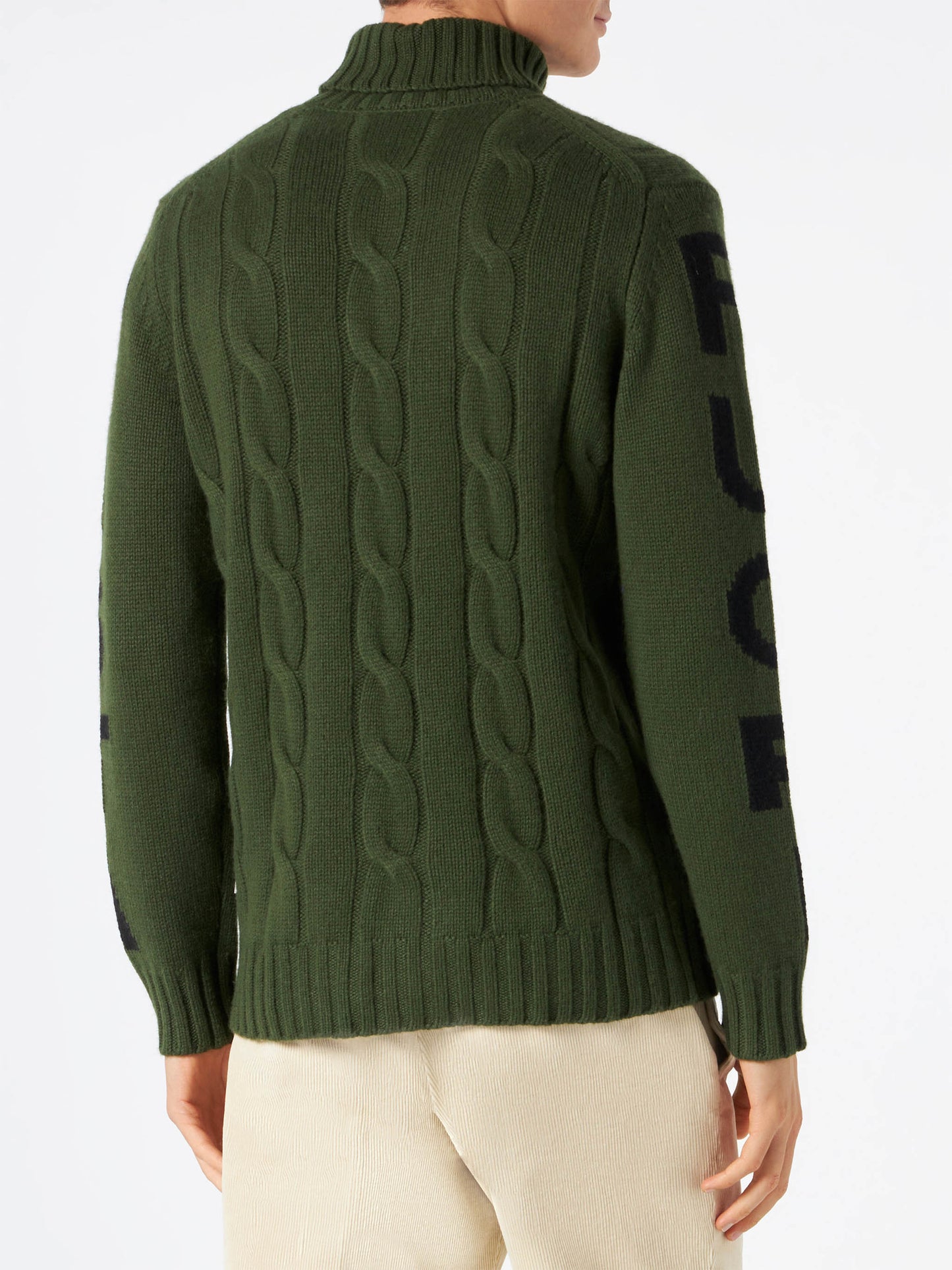 Man turtleneck braided sweater with Fuori pista jacquard - MC2 Saint Barth