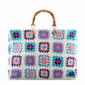 Handmade tiles crochet bag Victoria - MC2 Saint Barth