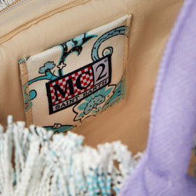 Vanity-Schultertasche aus Segeltuch mit Paisley-Print