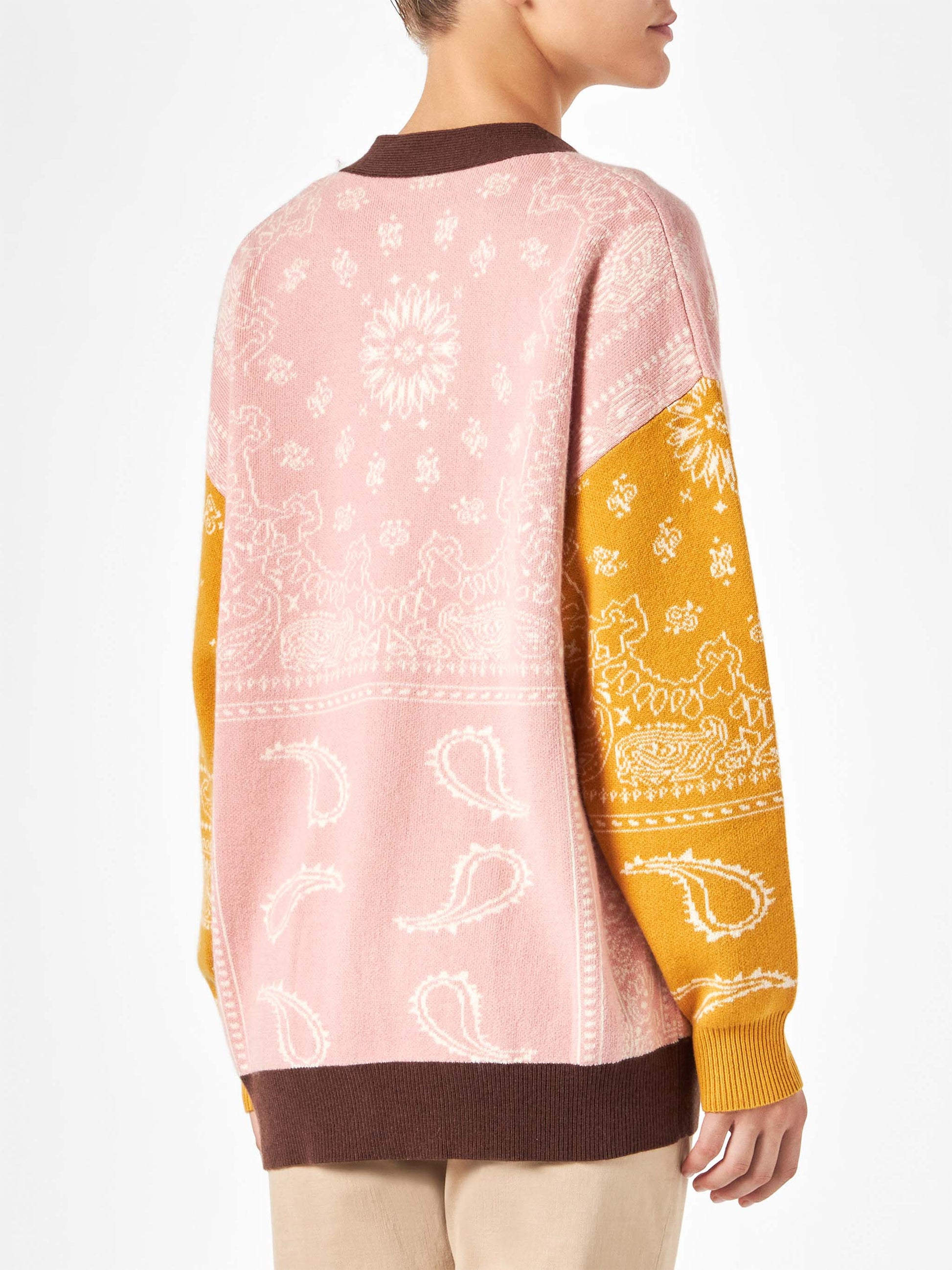 Woman cardigan with bandanna print - MC2 Saint Barth