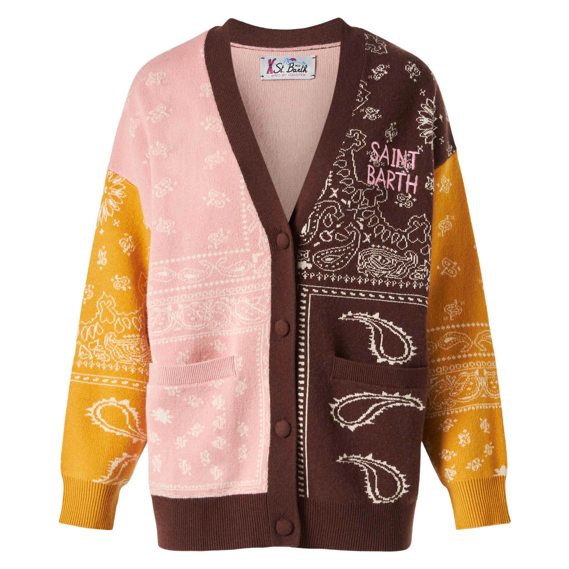 Woman cardigan with bandanna print - MC2 Saint Barth
