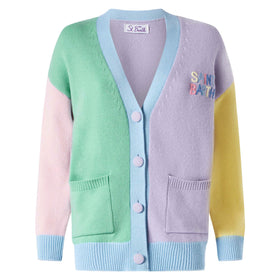 Woman cardigan with pockets and Saint Barth embroidery - MC2 Saint Barth