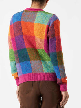 Woman brushed sweater with check pattern - MC2 Saint Barth