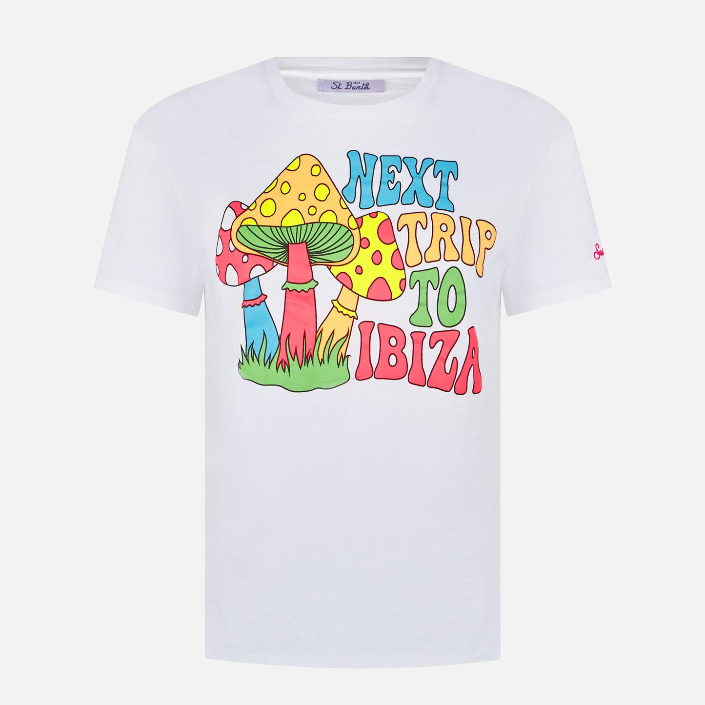 Woman cotton t-shirt with Mushrooms print - MC2 Saint Barth