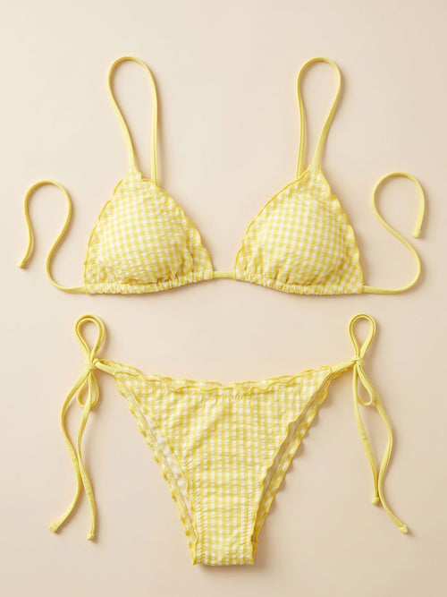 Seersucker bikini swimsuits