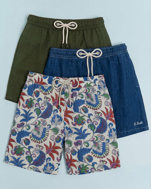 Men Linen Swim Shorts