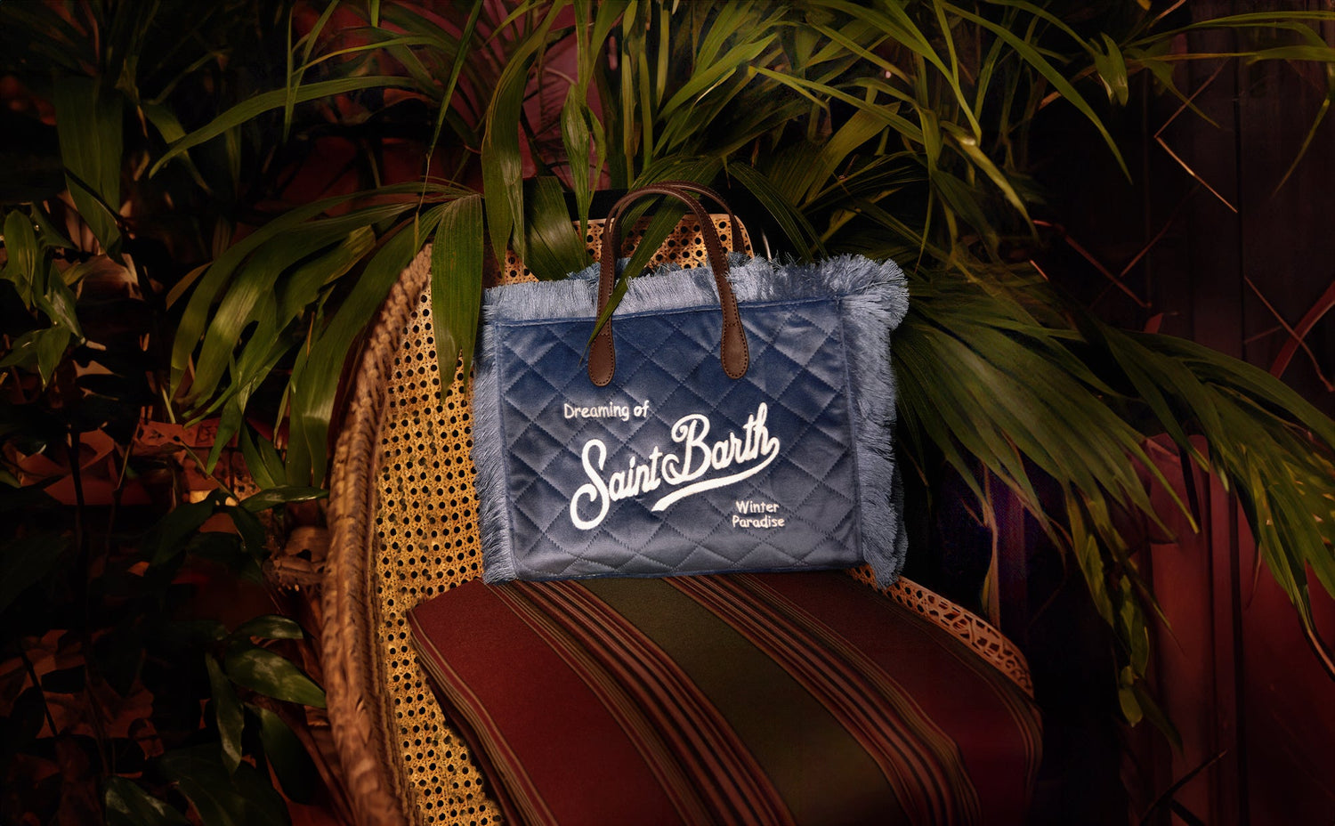 Velvet and chenille bags