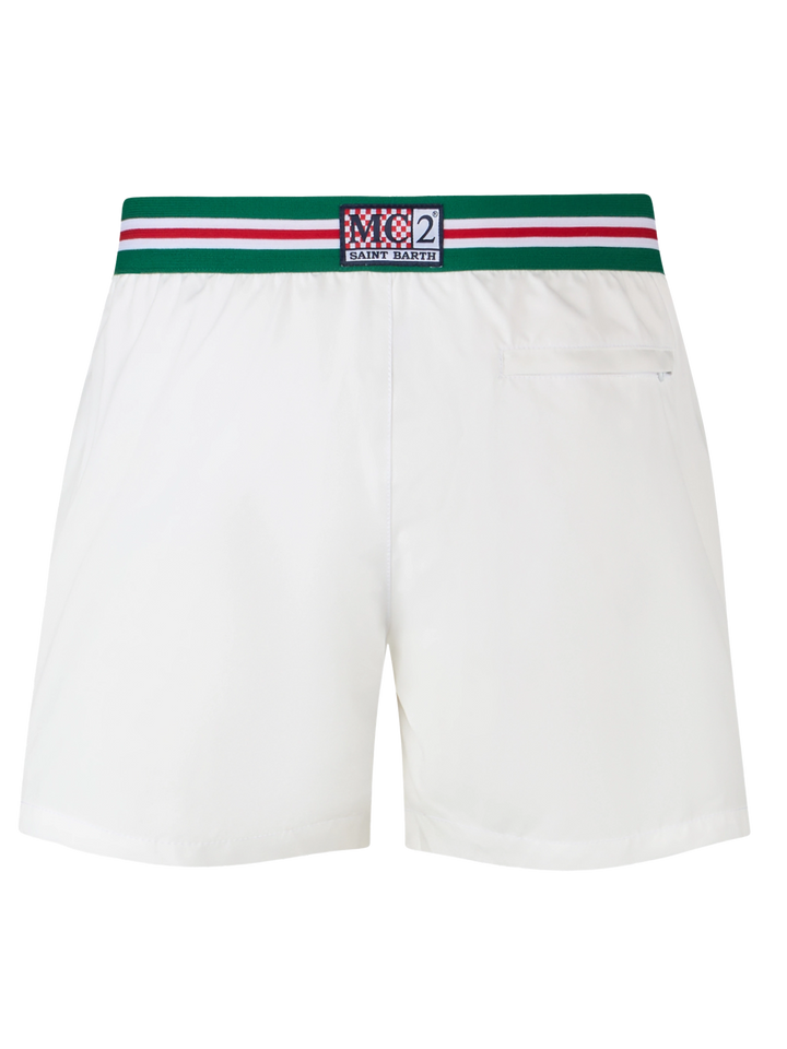 Weiße, taillierte Badeshorts Nad für Herren mit Bandabschluss | AUSTRALIAN BRAND SPECIAL EDITION