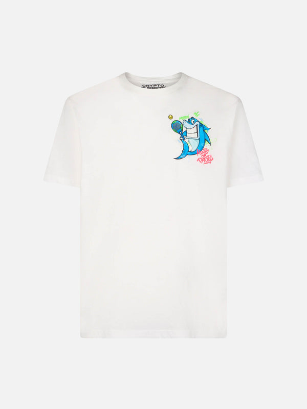 Jungen-Baumwoll-T-Shirt mit Cryptopuppets-Haifisch-Print | CRYPTOPUPPET-SONDERAUSGABE