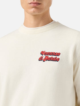 Rundhalspullover Heron Light mit Vacanze di Natale-Stickerei | VACANZE DI NATALE SONDERAUSGABE