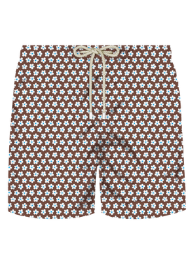 Comfort Light stretch swim shorts with tie print