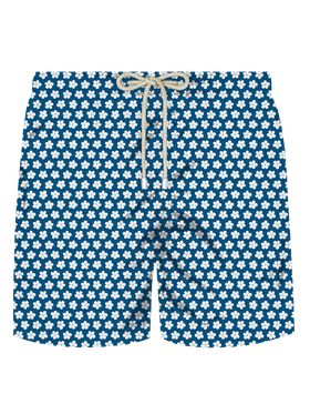 Comfort Light stretch swim shorts with tie print