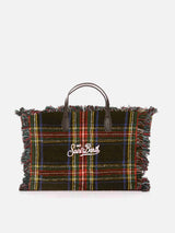 Borsa Colette in tartan blu lanoso