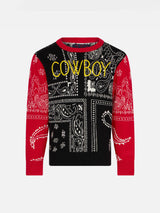 Maglia da bambino bandana con ricamo Cowboy