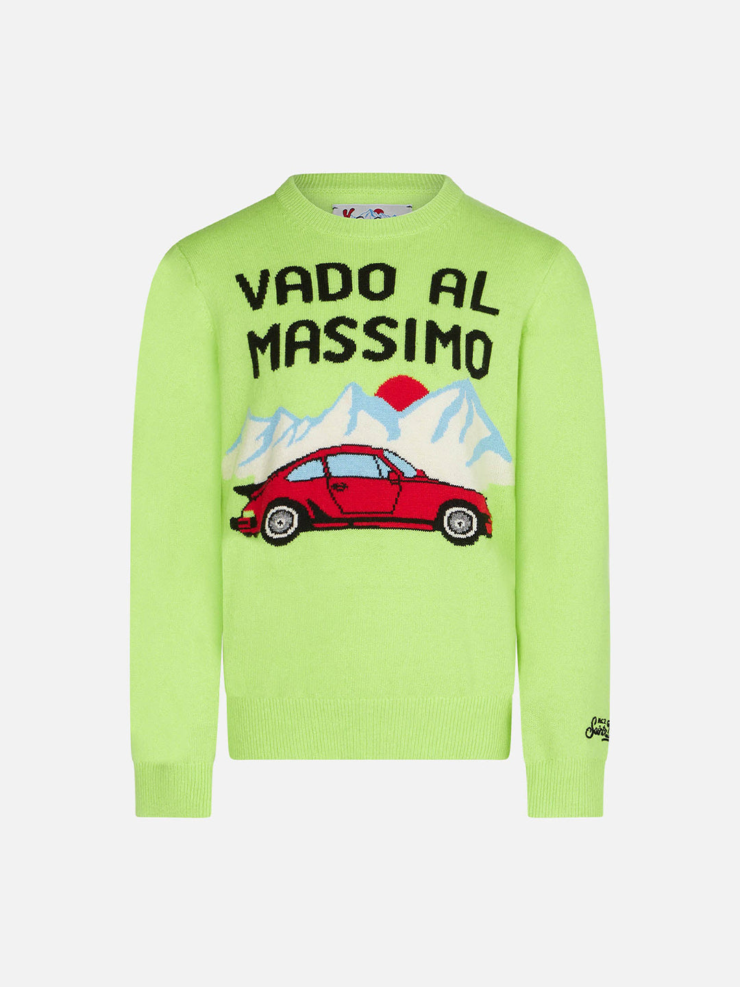 Boy crewneck sweater with mountain print