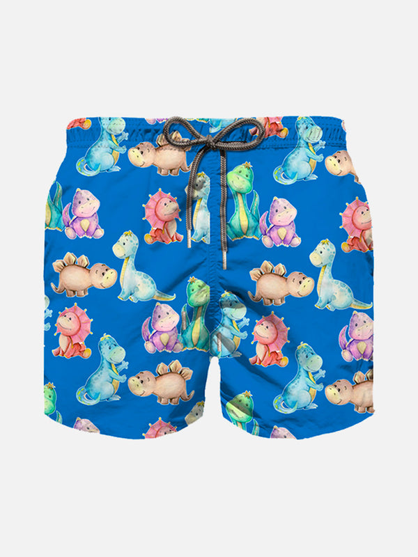 Jungen-Badeshorts aus Baumwolle mit Dinosaurier-Print