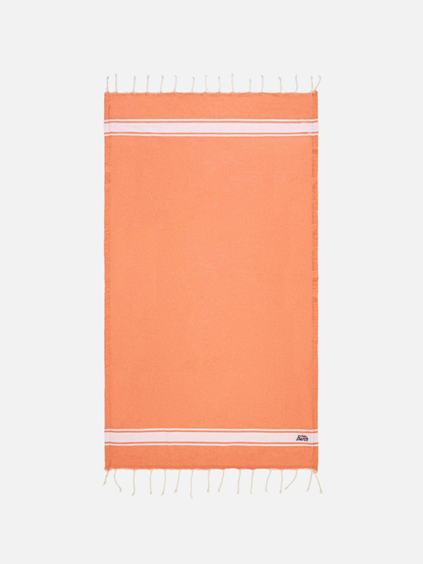 Fouta-Handtuch in Fluo-Orange, doppelt mit Schwamm