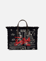 Colette wooly handbag with black bandanna print