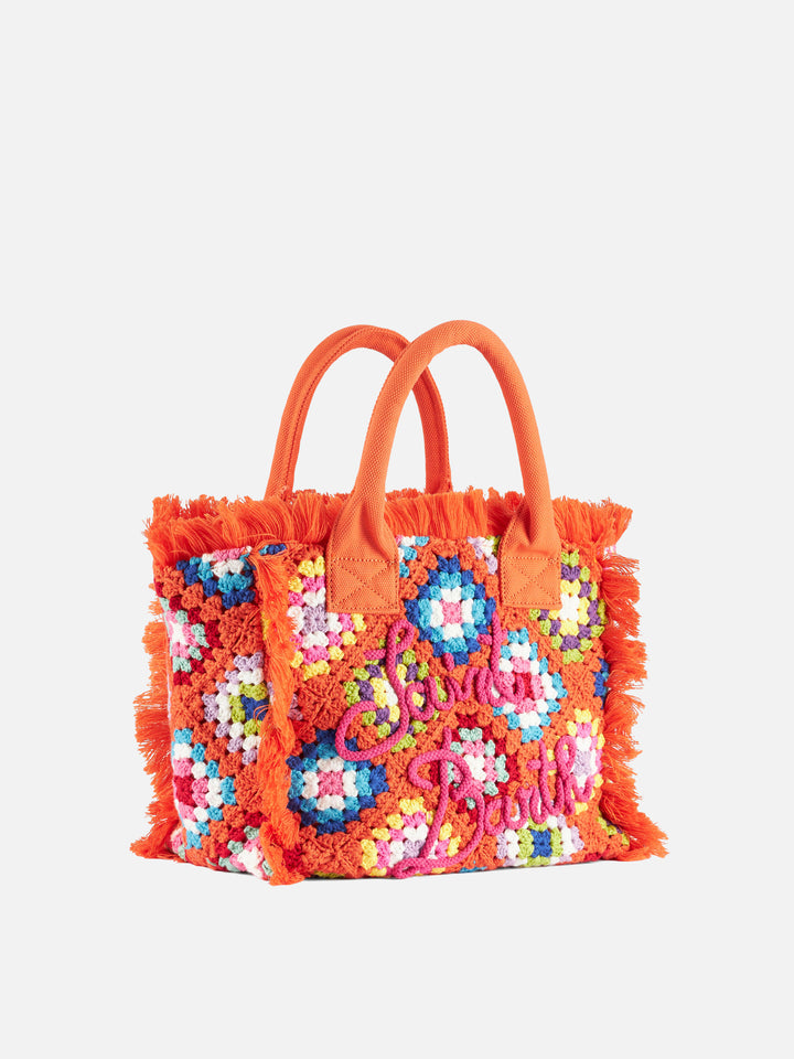 Colette crochet shoulder bag with orange tiles pattern