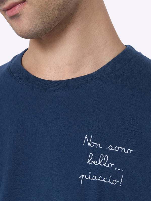 Herren-T-Shirt Arnott aus schwerer Baumwolle mit Non sono bello … piaccio! Stickerei | VACANZE DI NATALE SONDERAUSGABE