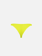 Woman fluo yellow crinkle cheeky swim briefs Naomi