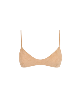 Beige bralette suede effect