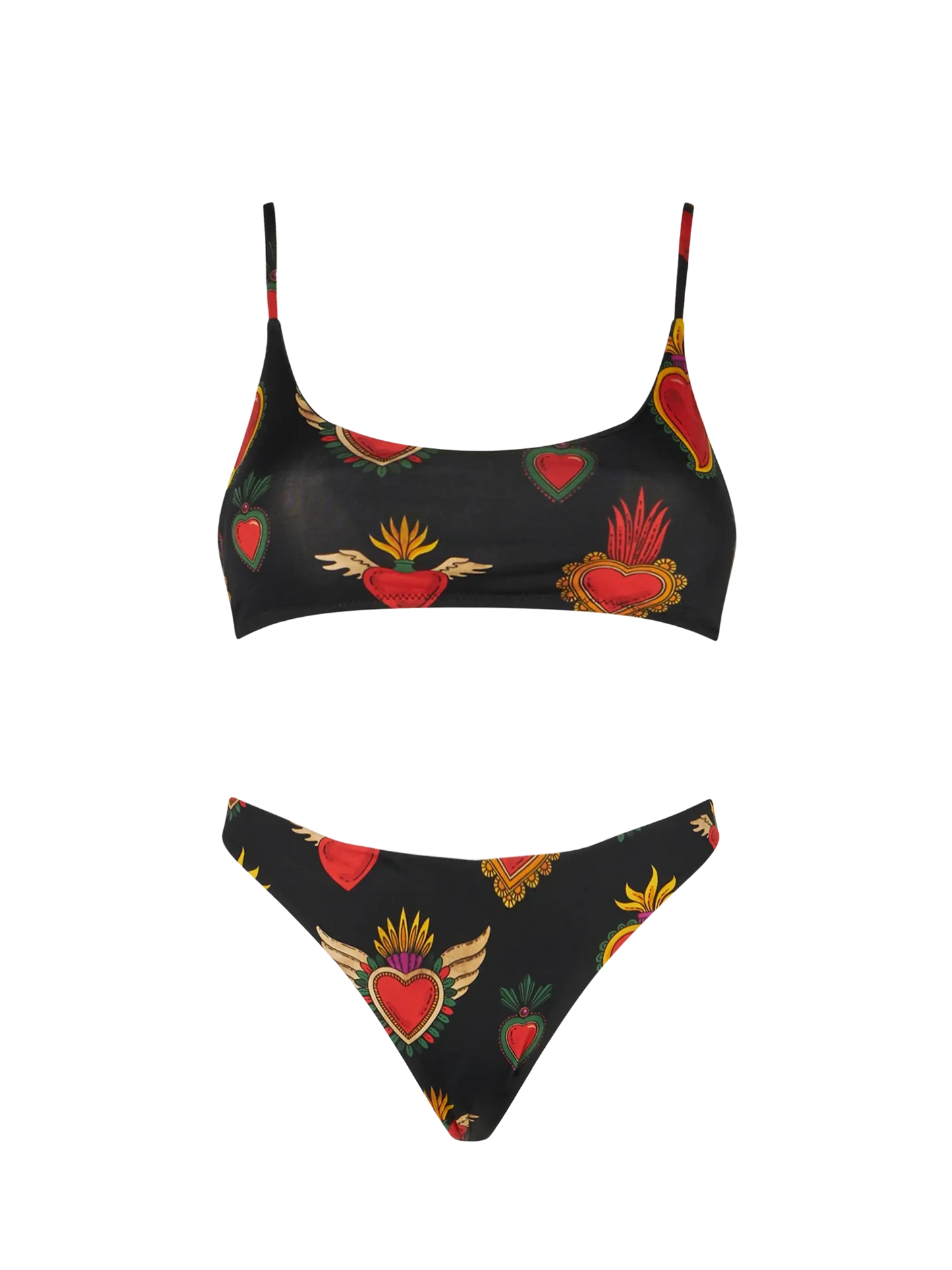 Woman sacred hearts bralette bikini