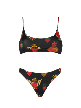 Woman sacred hearts bralette bikini