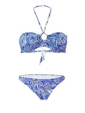 Bandeau bikini bandanna print