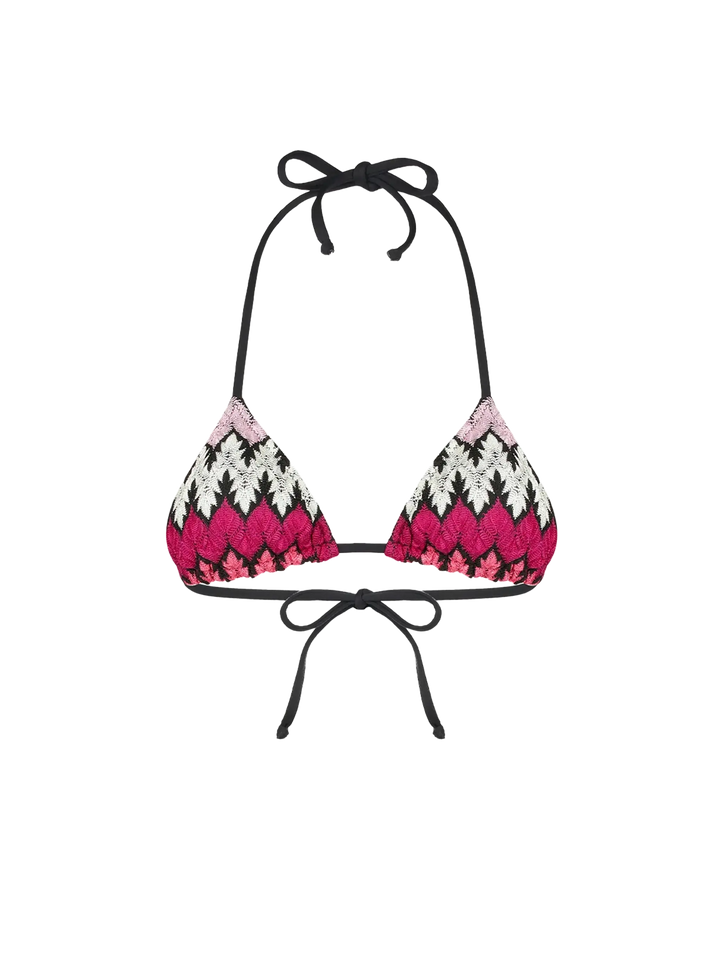 Chevron fuchsia knitted triangle top - MC2 Saint Barth