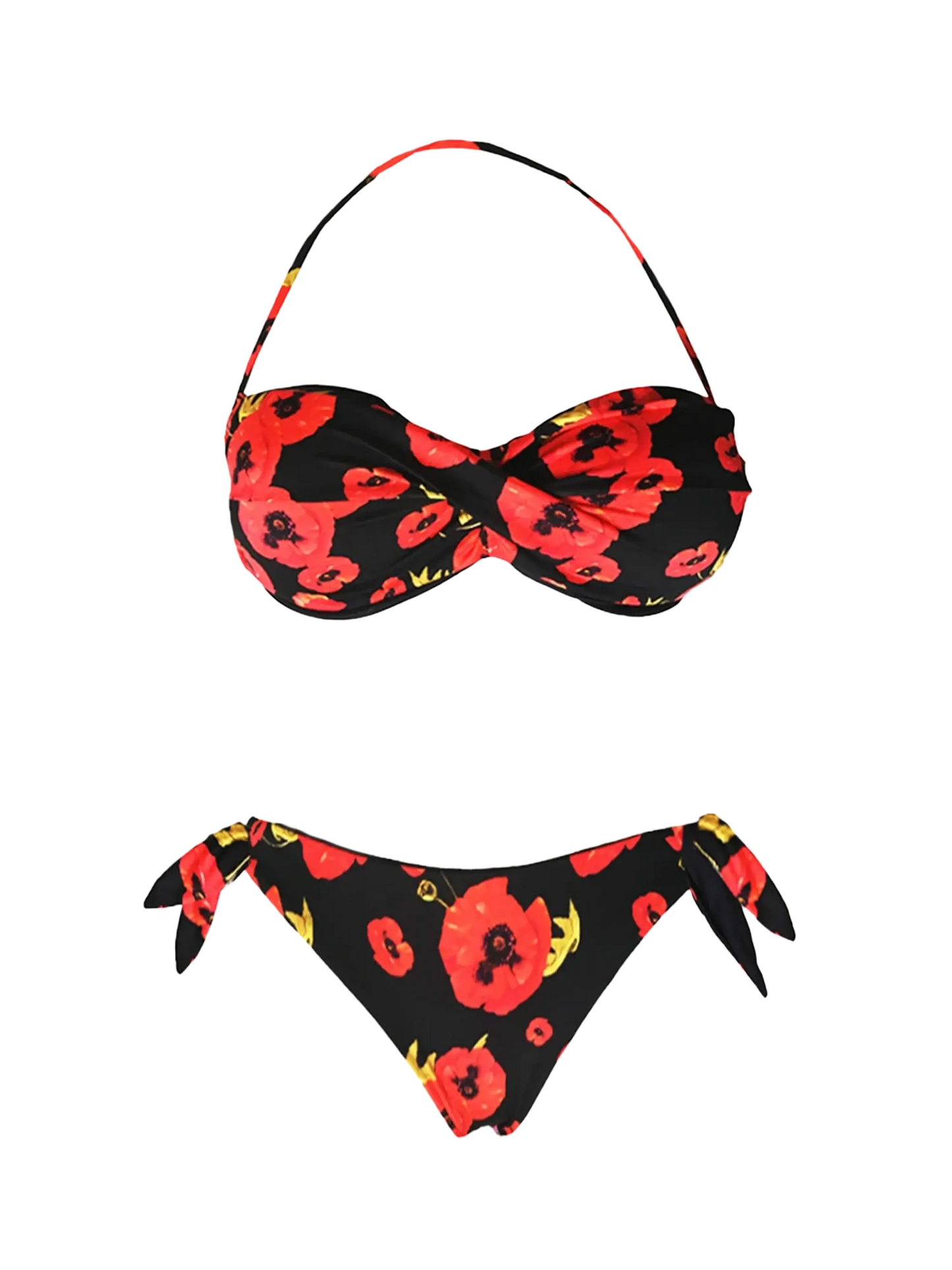 Bikini a fascia con stampa fiori