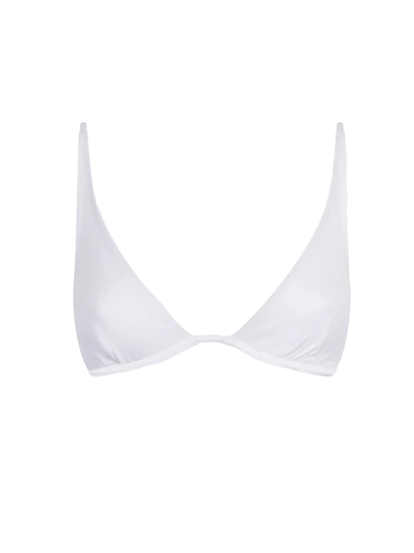 White ribbed V-wired top