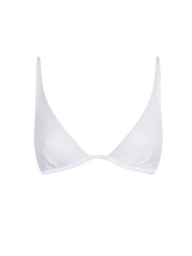 White ribbed V-wired top
