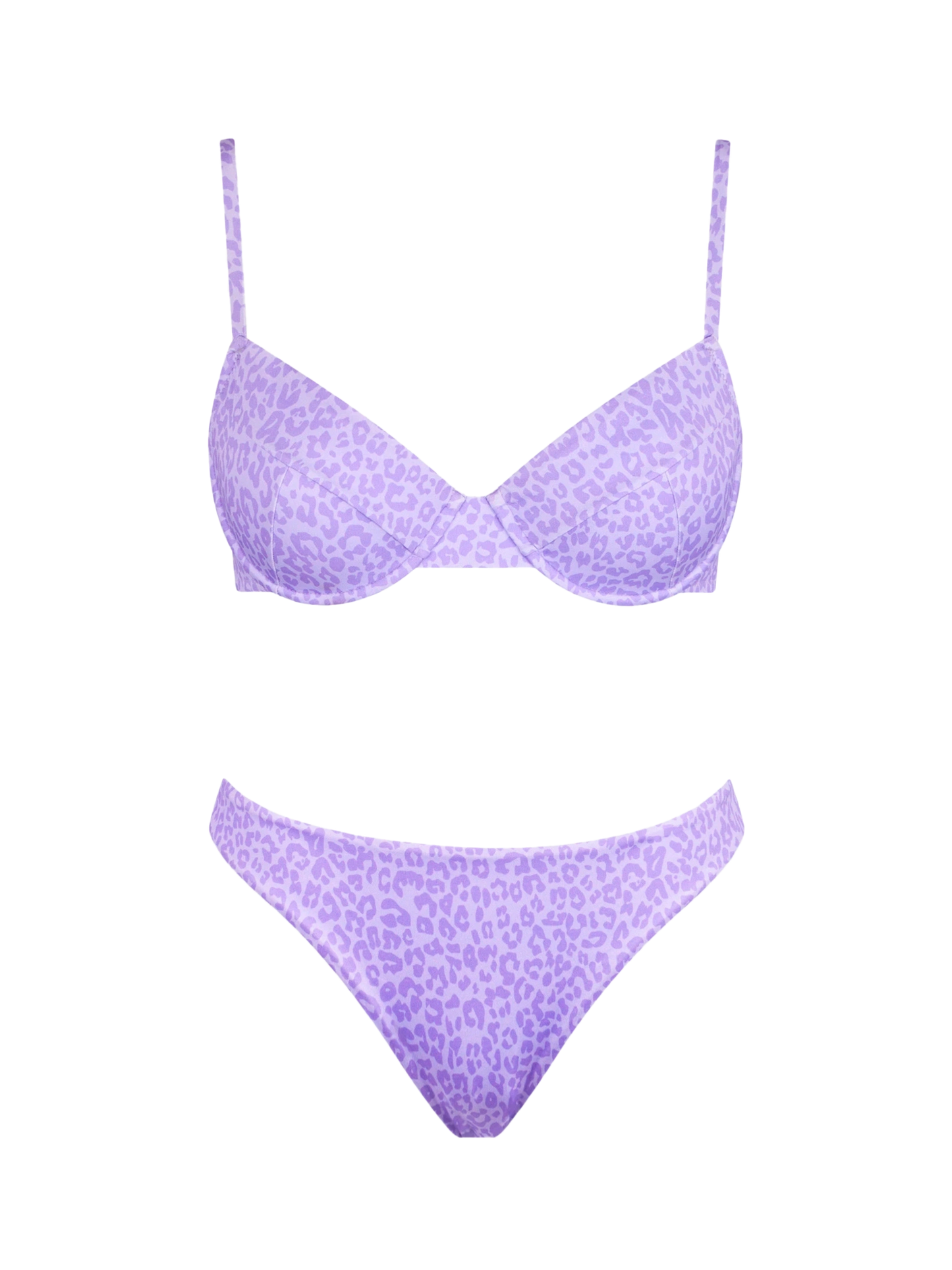 Bikini a bralette stampa animalier con slip da bagno sgambato