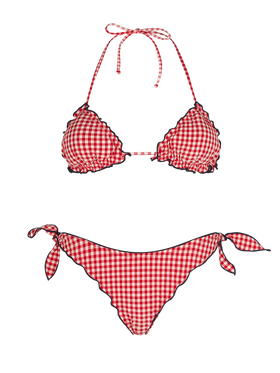 Damen-Triangel-Bikini mit Gingham-Print