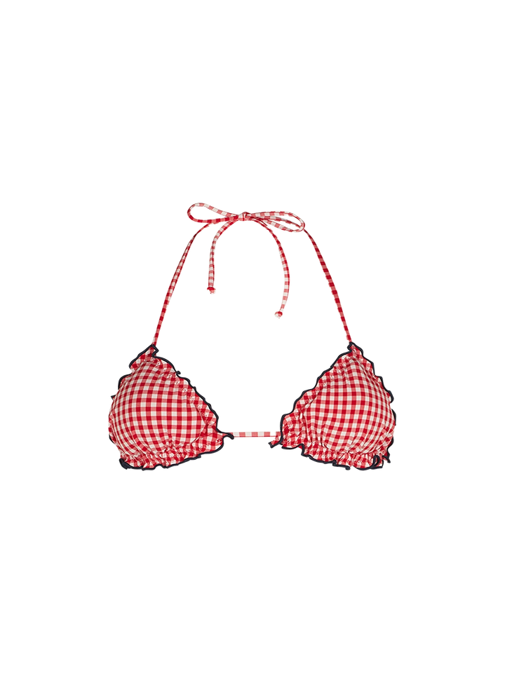 Damen-Badeanzug mit Triangel-Oberteil und Gingham-Print