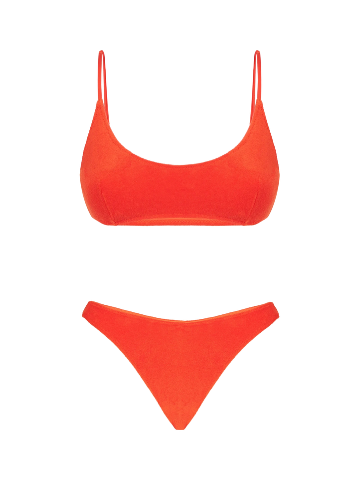 Woman orange terry bralette bikini - MC2 Saint Barth