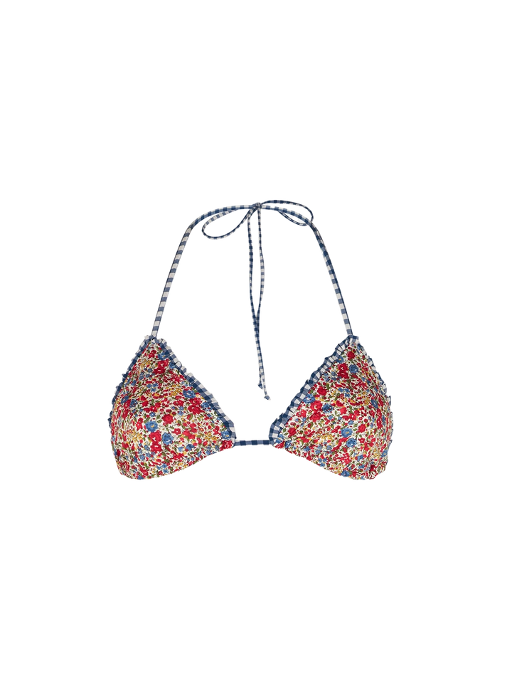 Rüschendreieck für Damen mit Liberty-Print | Hergestellt aus Liberty-Stoff