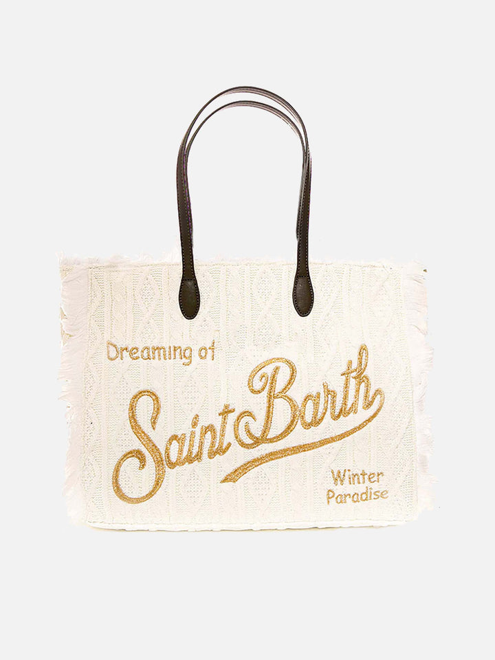 Vanity wooly white tricot shoulder bag